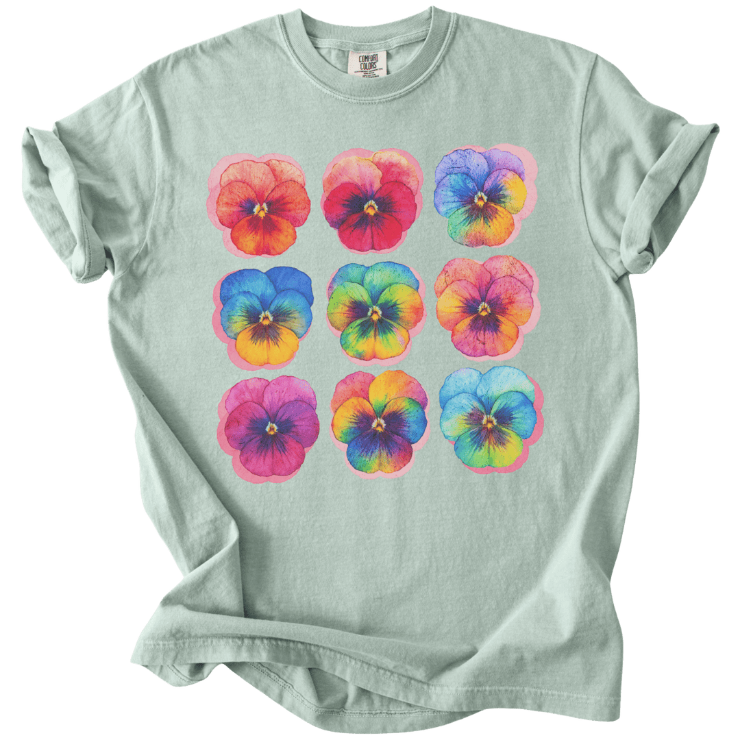 Rainbow Pride Pansies Tee - The Rogue Petal Co. - T-Shirt