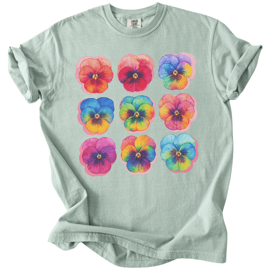 Rainbow Pride Pansies Tee - The Rogue Petal Co. - T-Shirt