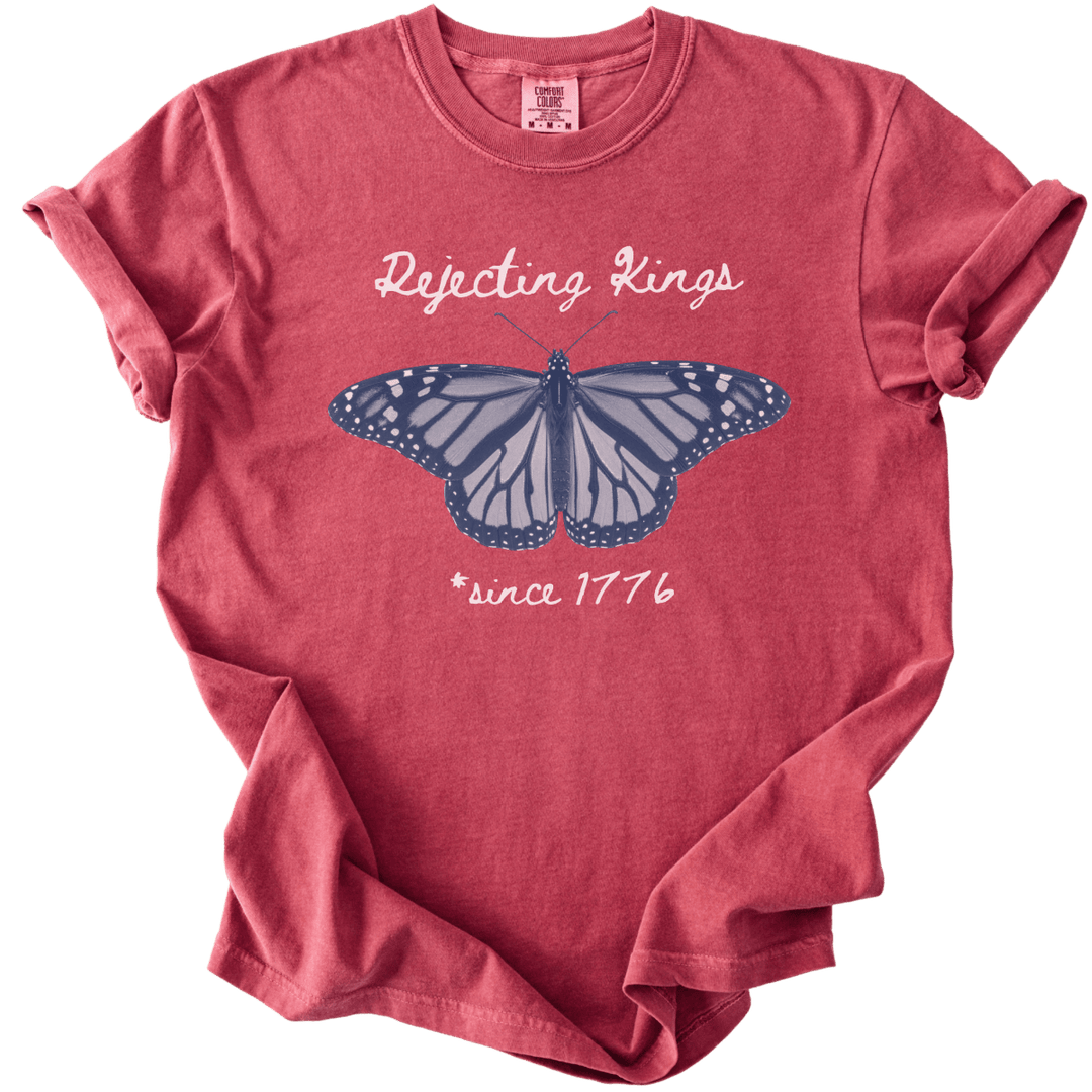 Rejecting Kings Since 1776 Butterfly Tee - The Rogue Petal Co. - T-Shirt