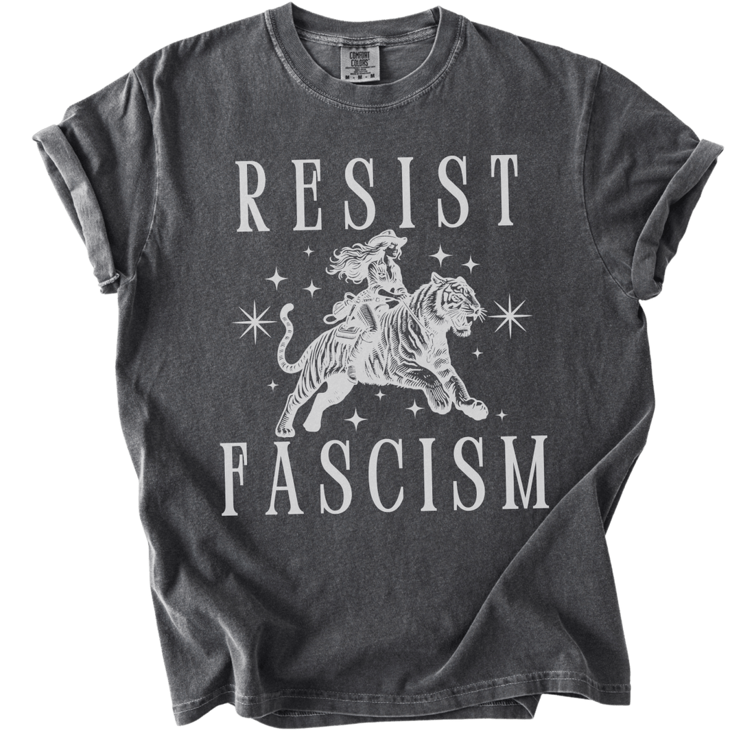 Resist Fascism Cowgirl Tee - The Rogue Petal Co. - T-Shirt
