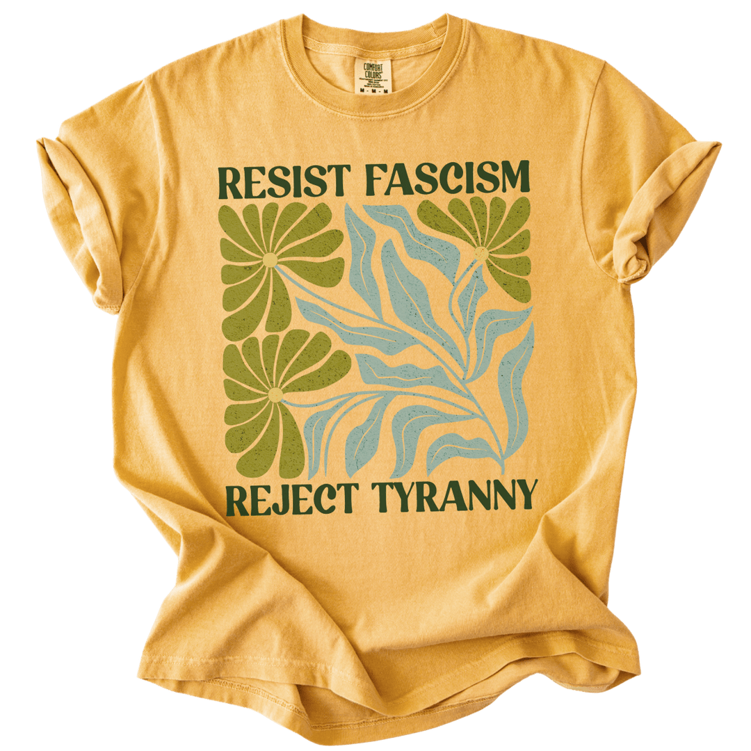 Resist Fascism Reject Tyrany Tee - The Rogue Petal Co. - T-Shirt