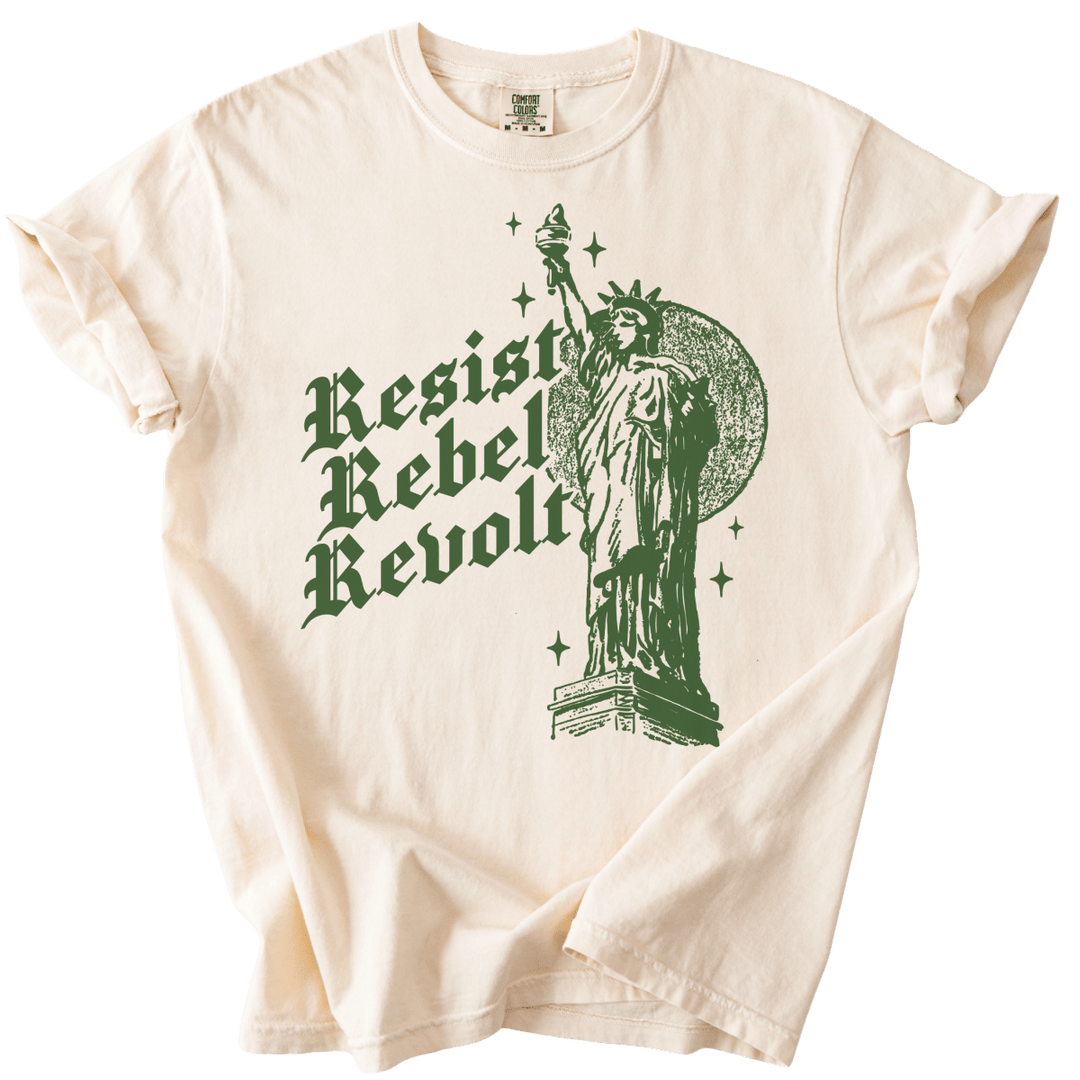 Resist Rebel Revolt Statue of Liberty Tee - The Rogue Petal Co. - T-Shirt