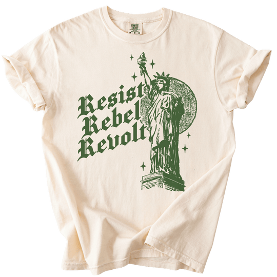 Resist Rebel Revolt Statue of Liberty Tee - The Rogue Petal Co. - T-Shirt