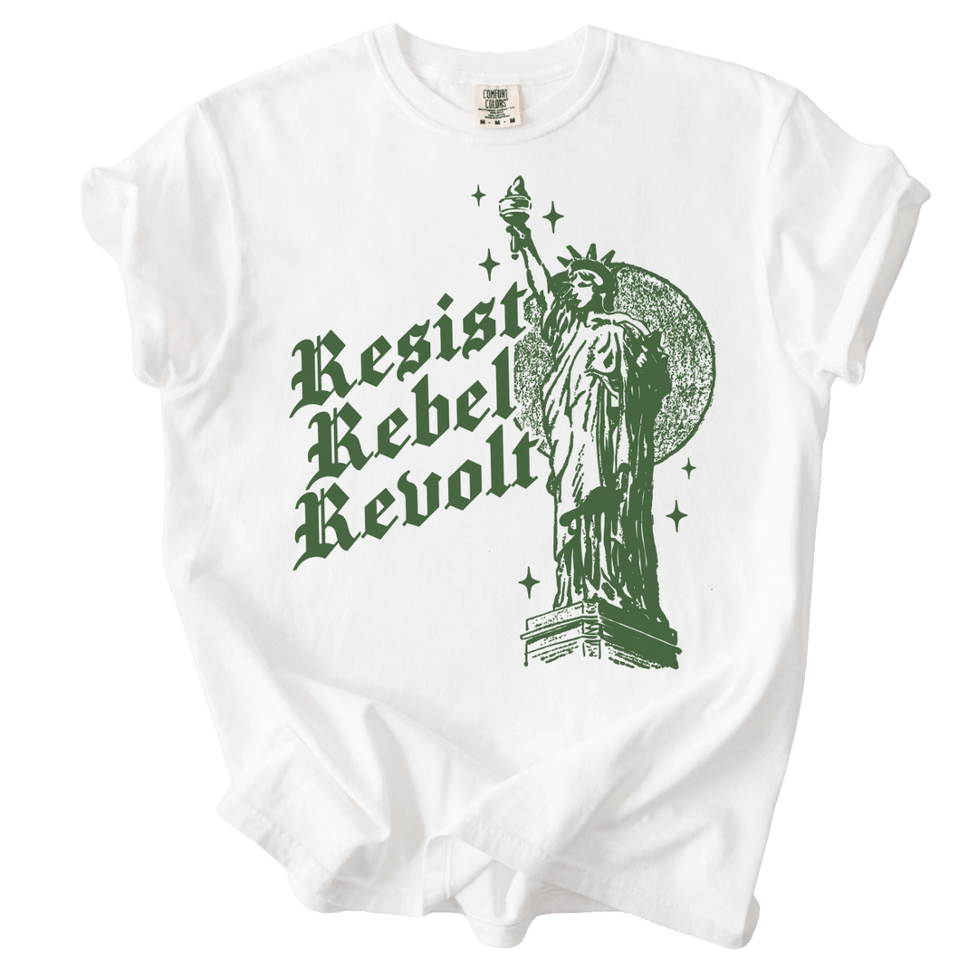 Resist Rebel Revolt Statue of Liberty Tee - The Rogue Petal Co. - T-Shirt