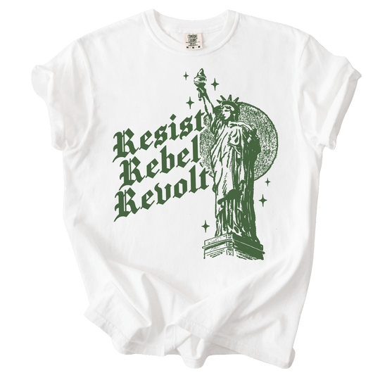 Resist Rebel Revolt Statue of Liberty Tee - The Rogue Petal Co. - T-Shirt