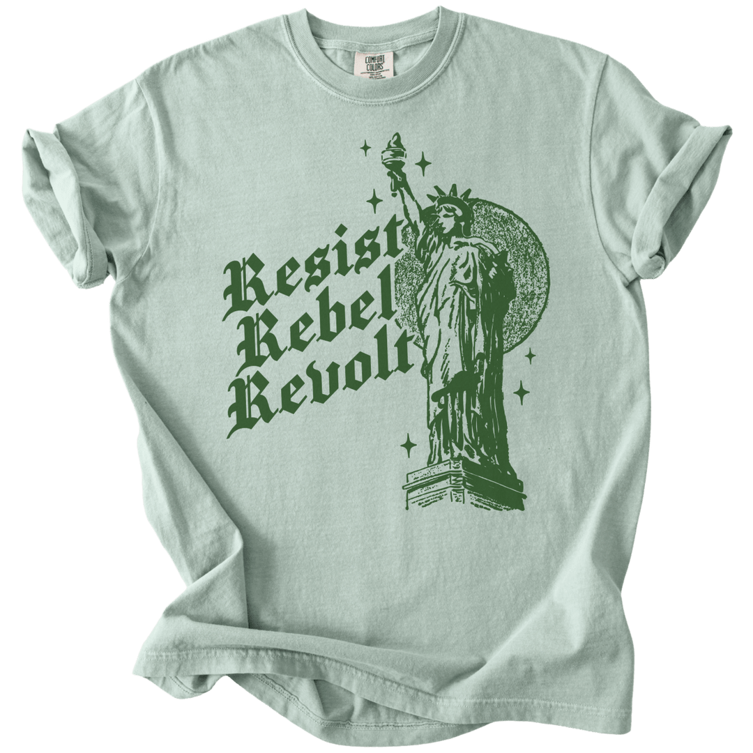 Resist Rebel Revolt Statue of Liberty Tee - The Rogue Petal Co. - T-Shirt
