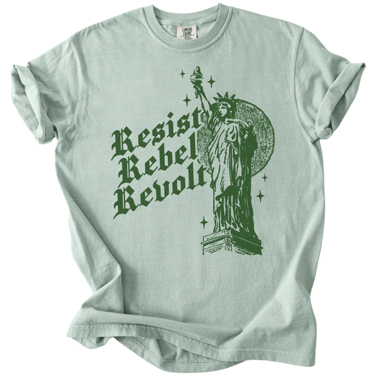 Resist Rebel Revolt Statue of Liberty Tee - The Rogue Petal Co. - T-Shirt