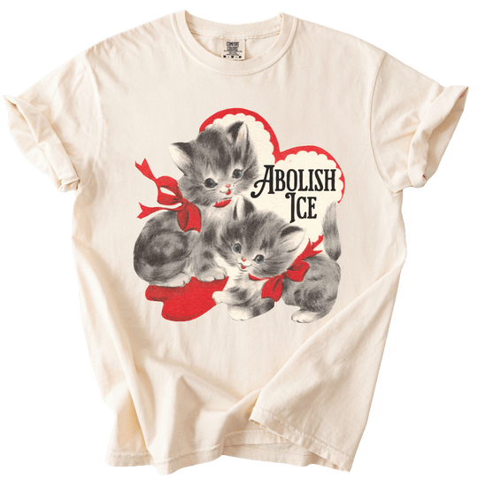 Retro Kittens Abolish ICE Tee - The Rogue Petal Co. - T-Shirt