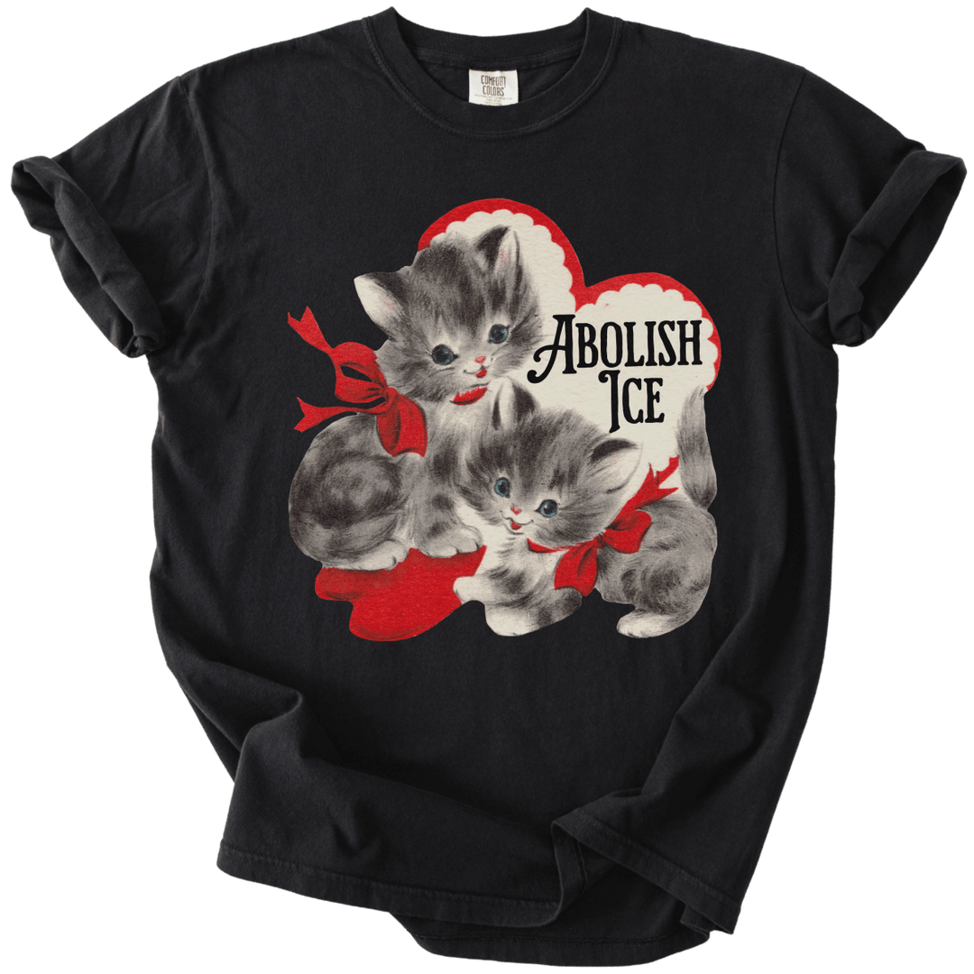 Retro Kittens Abolish ICE Tee - The Rogue Petal Co. - T-Shirt