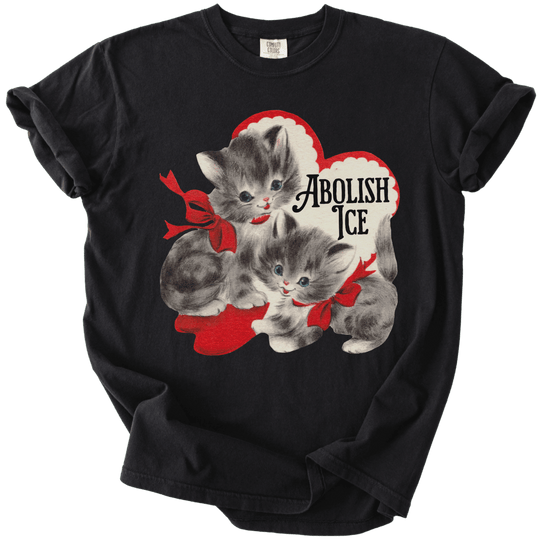 Retro Kittens Abolish ICE Tee - The Rogue Petal Co. - T-Shirt