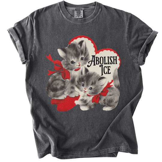 Retro Kittens Abolish ICE Tee - The Rogue Petal Co. - T-Shirt