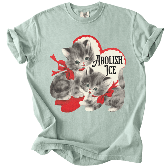 Retro Kittens Abolish ICE Tee - The Rogue Petal Co. - T-Shirt
