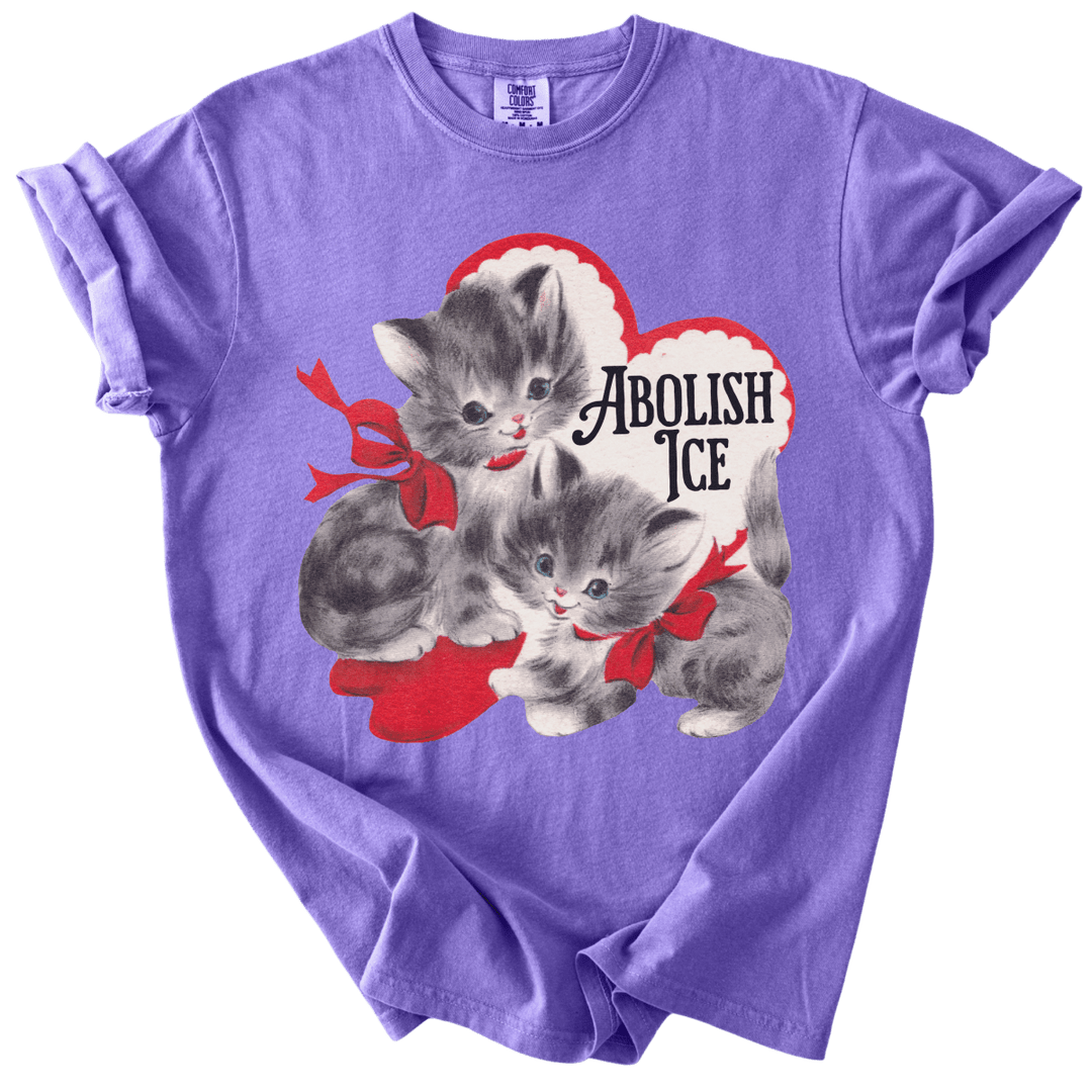Retro Kittens Abolish ICE Tee - The Rogue Petal Co. - T-Shirt