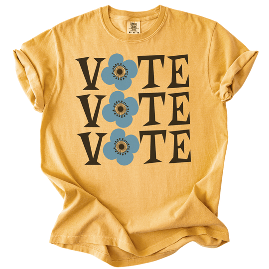 Retro Vote Blue Flower Tee - The Rogue Petal Co. -