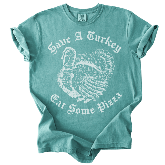 Save A Turkey Eat Pizza Tee - The Rogue Petal Co. - T-Shirt