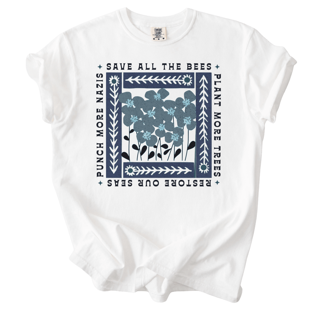 Save All The Bees Punch More Nazis Tee - The Rogue Petal Co. - T-Shirt