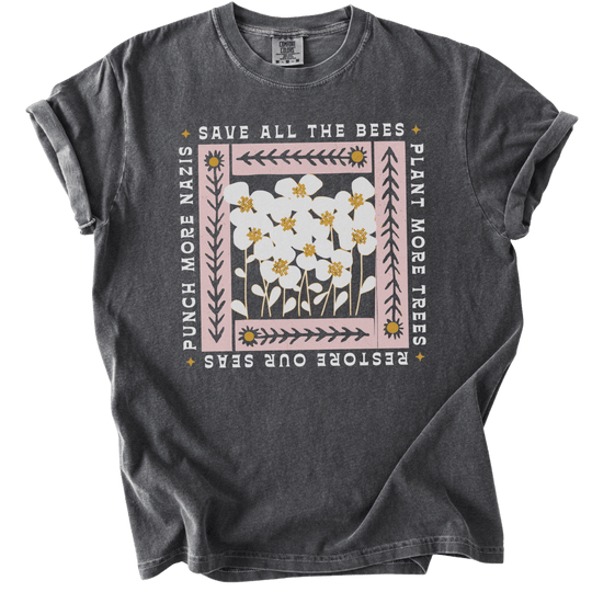 Save All The Bees Punch More Nazis Tee - The Rogue Petal Co. - T-Shirt