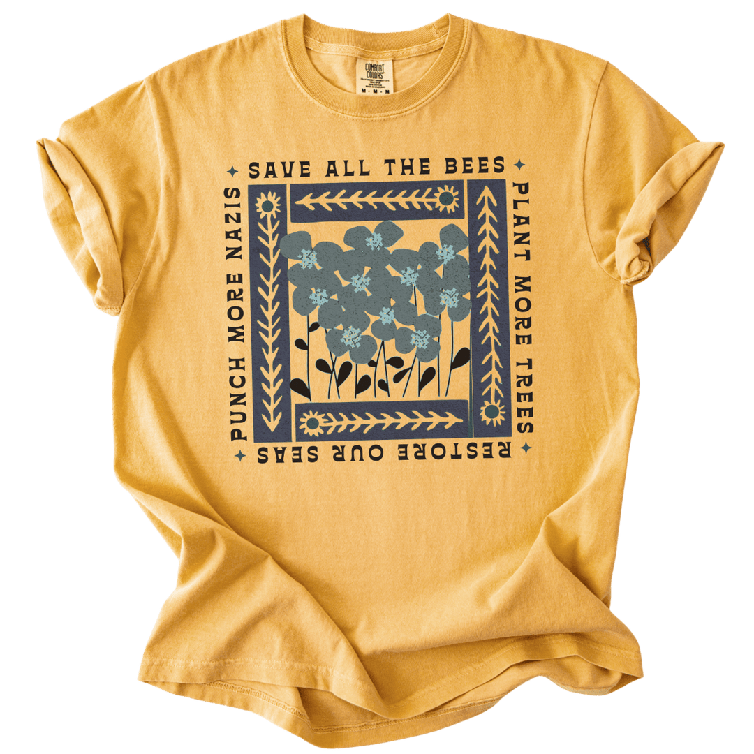 Save All The Bees Punch More Nazis Tee - The Rogue Petal Co. - T-Shirt