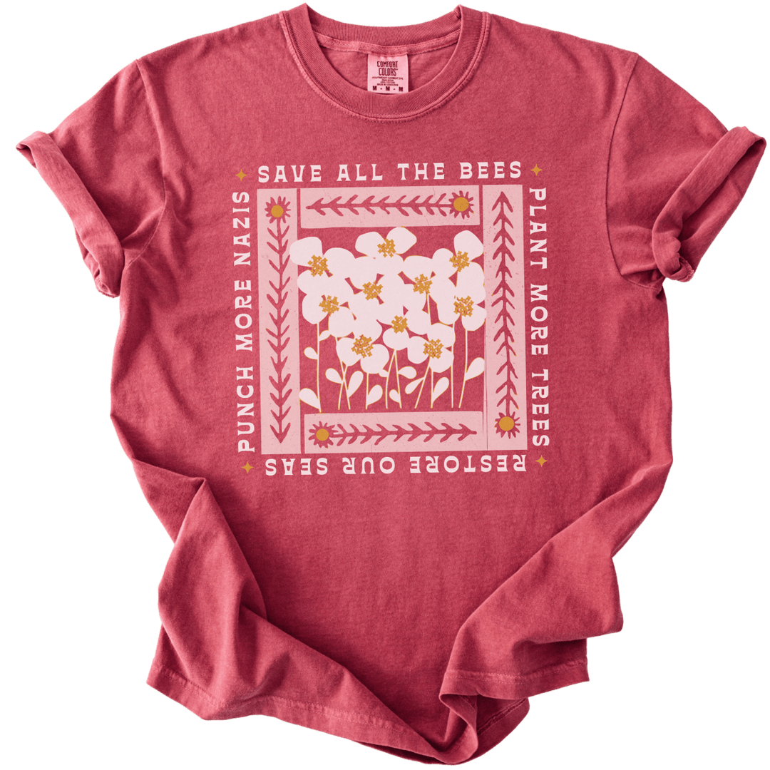 Save All The Bees Punch More Nazis Tee - The Rogue Petal Co. - T-Shirt