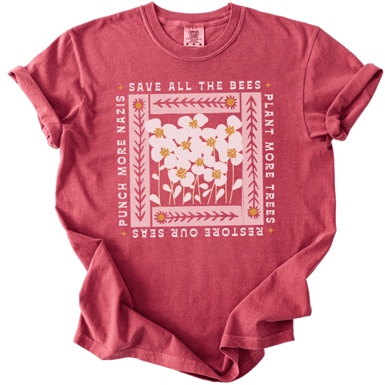 Save All The Bees Punch More Nazis Tee - The Rogue Petal Co. - T-Shirt