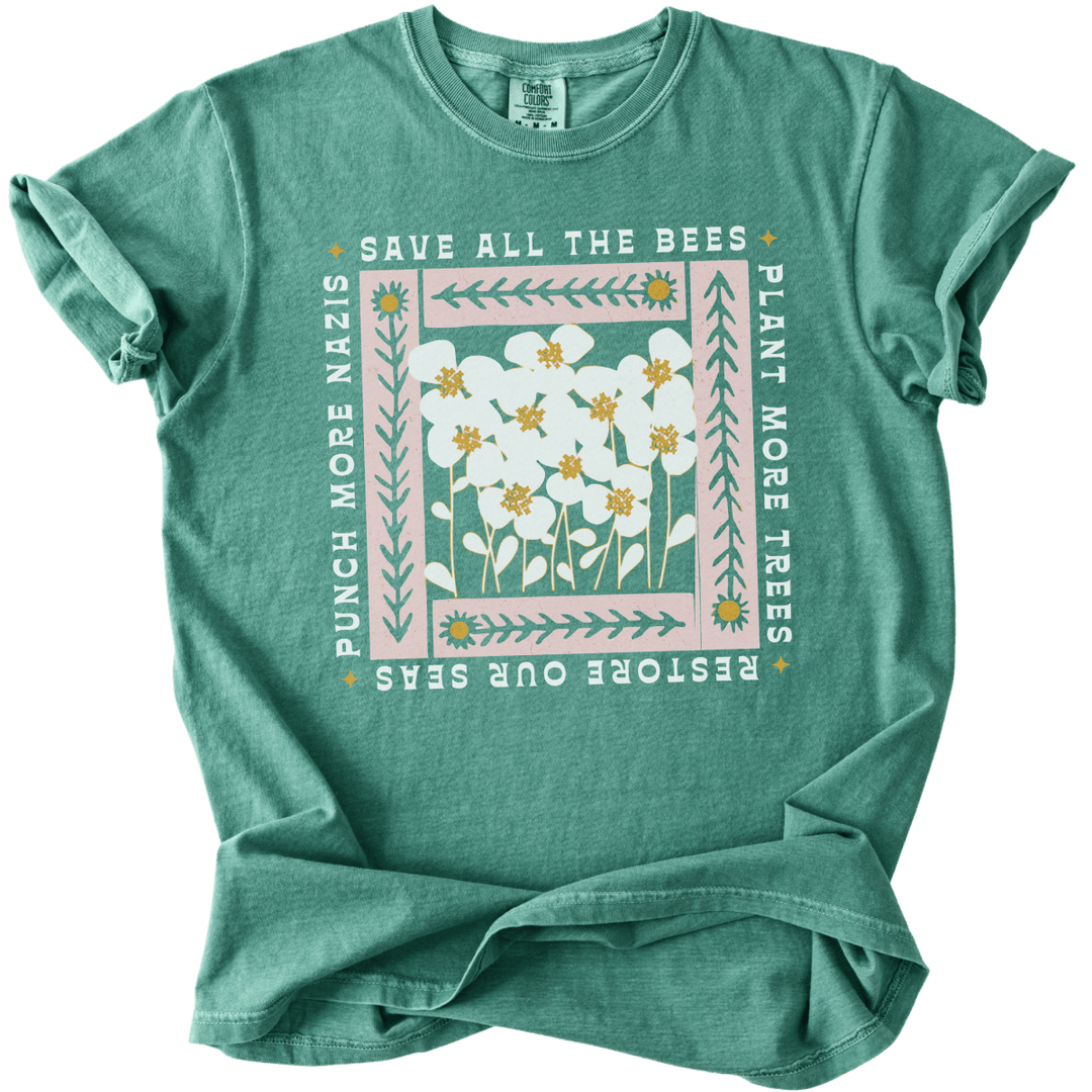 Save All The Bees Punch More Nazis Tee - The Rogue Petal Co. - T-Shirt