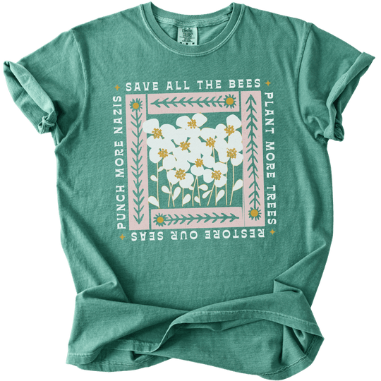 Save All The Bees Punch More Nazis Tee - The Rogue Petal Co. - T-Shirt