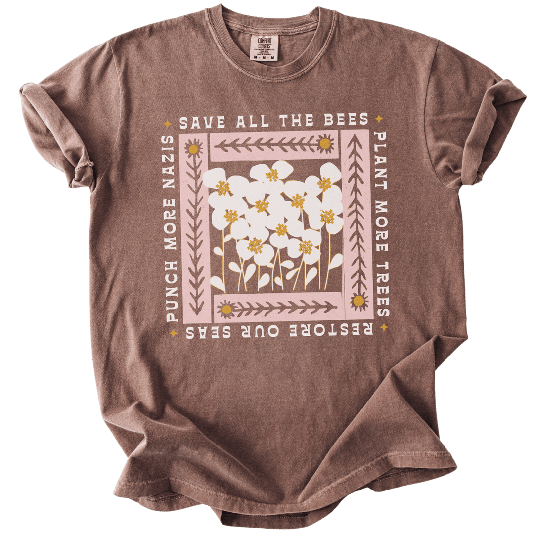 Save All The Bees Punch More Nazis Tee - The Rogue Petal Co. - T-Shirt