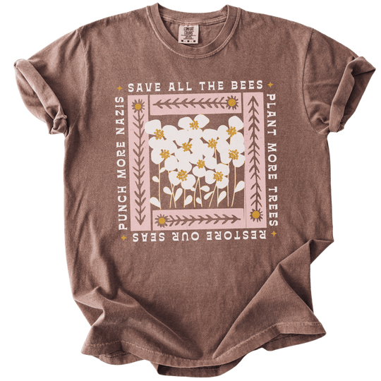 Save All The Bees Punch More Nazis Tee - The Rogue Petal Co. - T-Shirt