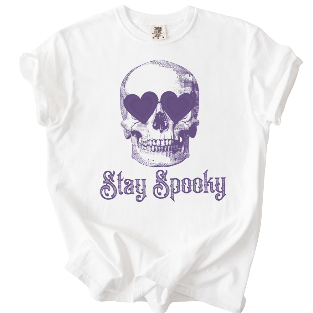 Stay Spooky Heart Eyes Skull Tee - The Rogue Petal Co. - T-Shirt