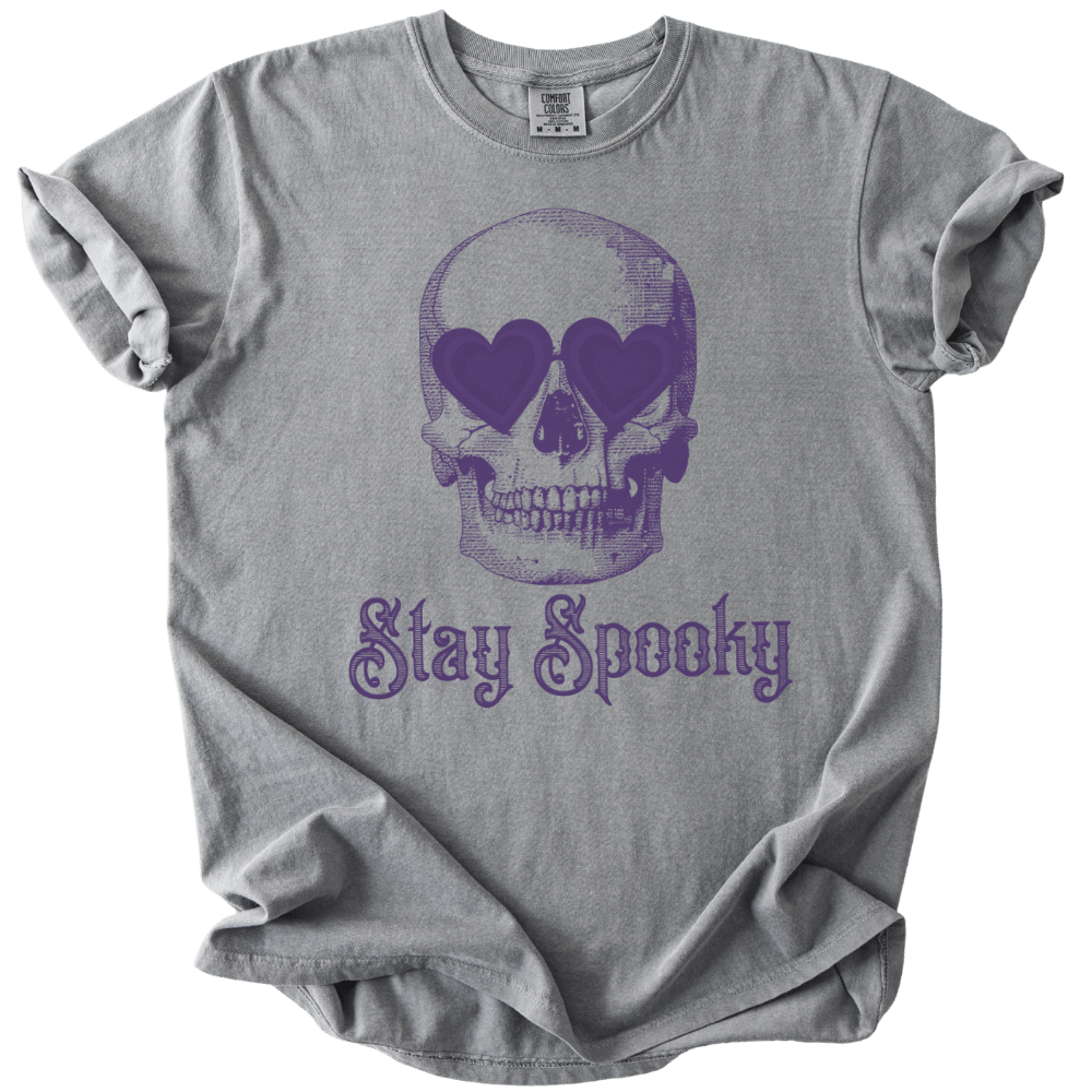 Stay Spooky Heart Eyes Skull Tee - The Rogue Petal Co. - T-Shirt
