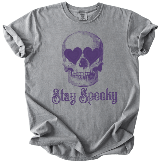Stay Spooky Heart Eyes Skull Tee - The Rogue Petal Co. - T-Shirt