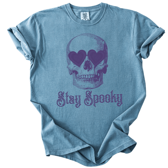 Stay Spooky Heart Eyes Skull Tee - The Rogue Petal Co. - T-Shirt