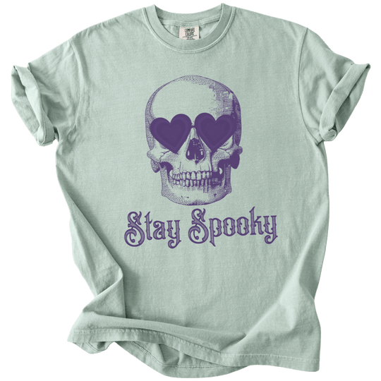 Stay Spooky Heart Eyes Skull Tee - The Rogue Petal Co. - T-Shirt