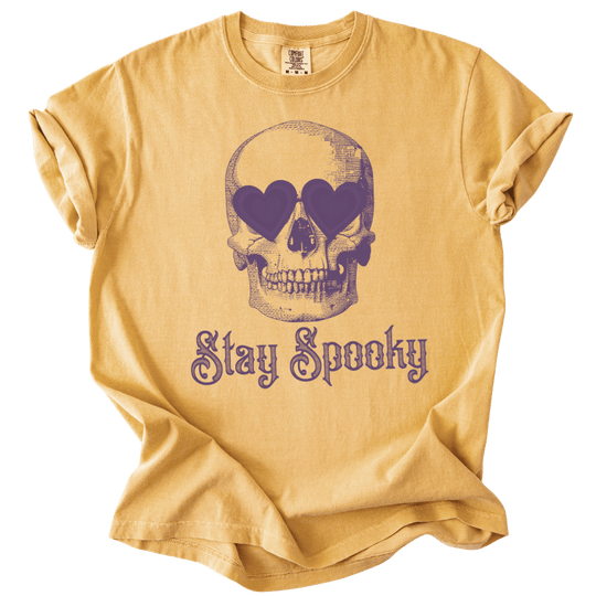 Stay Spooky Heart Eyes Skull Tee - The Rogue Petal Co. - T-Shirt