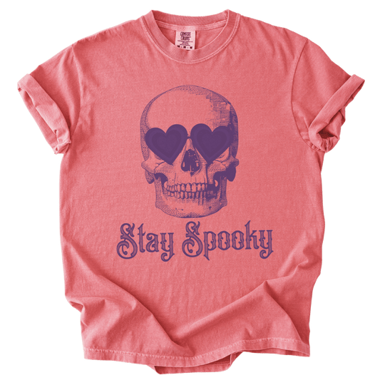 Stay Spooky Heart Eyes Skull Tee - The Rogue Petal Co. - T-Shirt