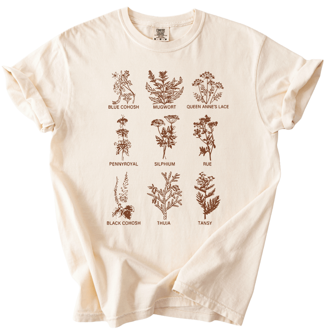 Subtle Pro Choice Abortion Herbs Tee - The Rogue Petal Co. - T-Shirt