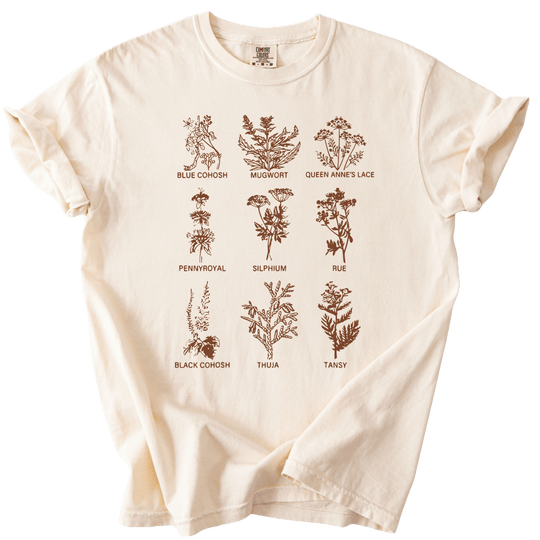 Subtle Pro Choice Abortion Herbs Tee - The Rogue Petal Co. - T-Shirt