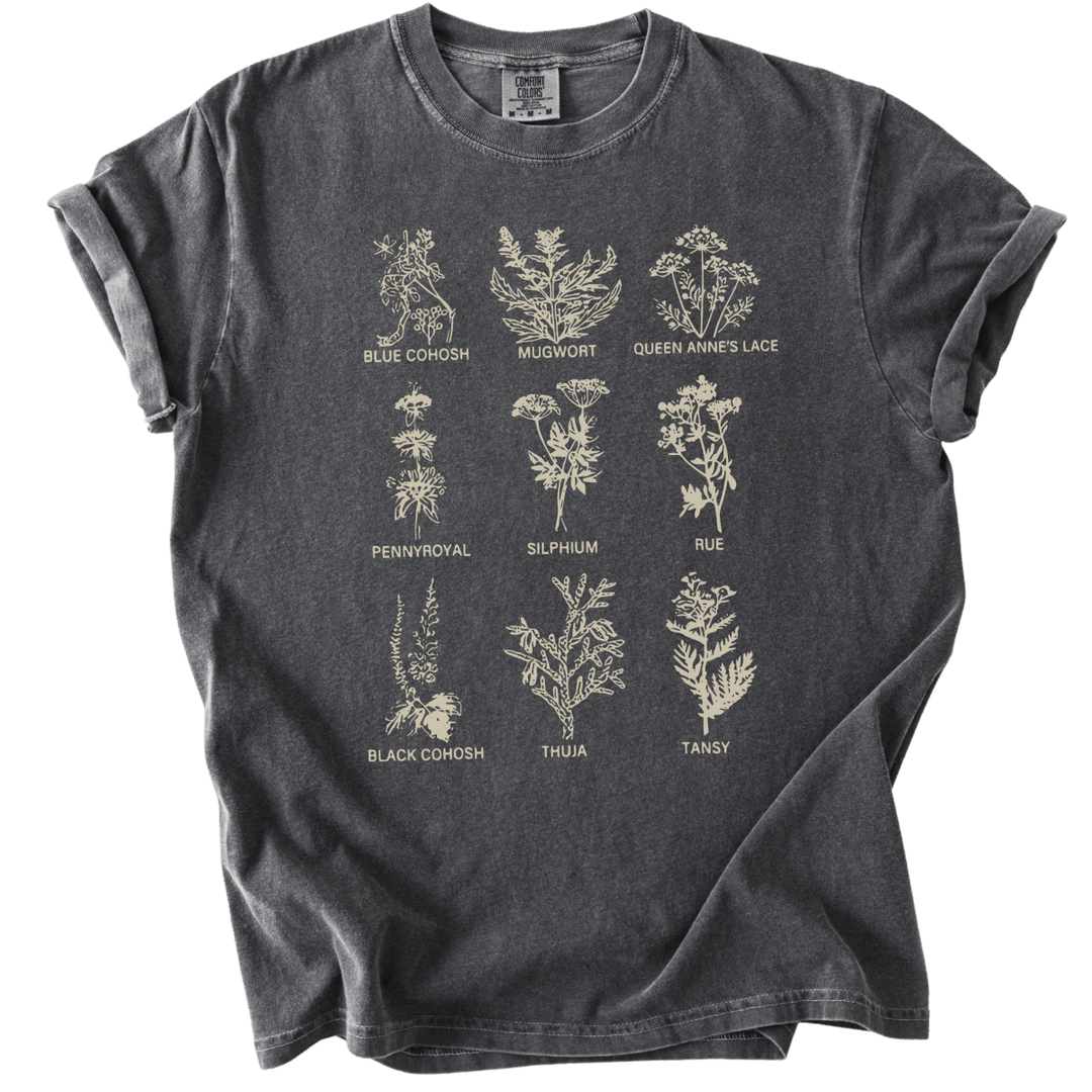 Subtle Pro Choice Abortion Herbs Tee - The Rogue Petal Co. - T-Shirt