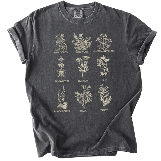 Subtle Pro Choice Abortion Herbs Tee - The Rogue Petal Co. - T-Shirt