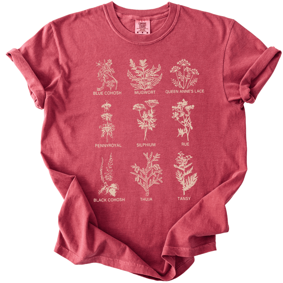 Subtle Pro Choice Abortion Herbs Tee - The Rogue Petal Co. - T-Shirt