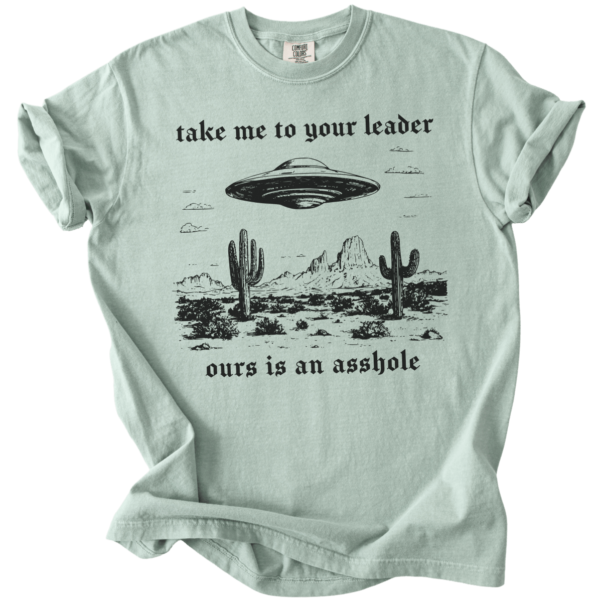 Take Me To Your Leader UFO Ours is an Asshole Tee - The Rogue Petal Co. - T-Shirt