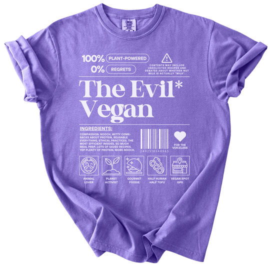 The Evil Vegan Nutrition Label Tee - The Rogue Petal Co. - T-Shirt