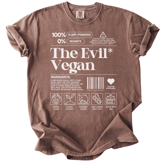 The Evil Vegan Nutrition Label Tee - The Rogue Petal Co. - T-Shirt