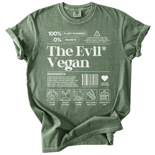 The Evil Vegan Nutrition Label Tee - The Rogue Petal Co. - T-Shirt