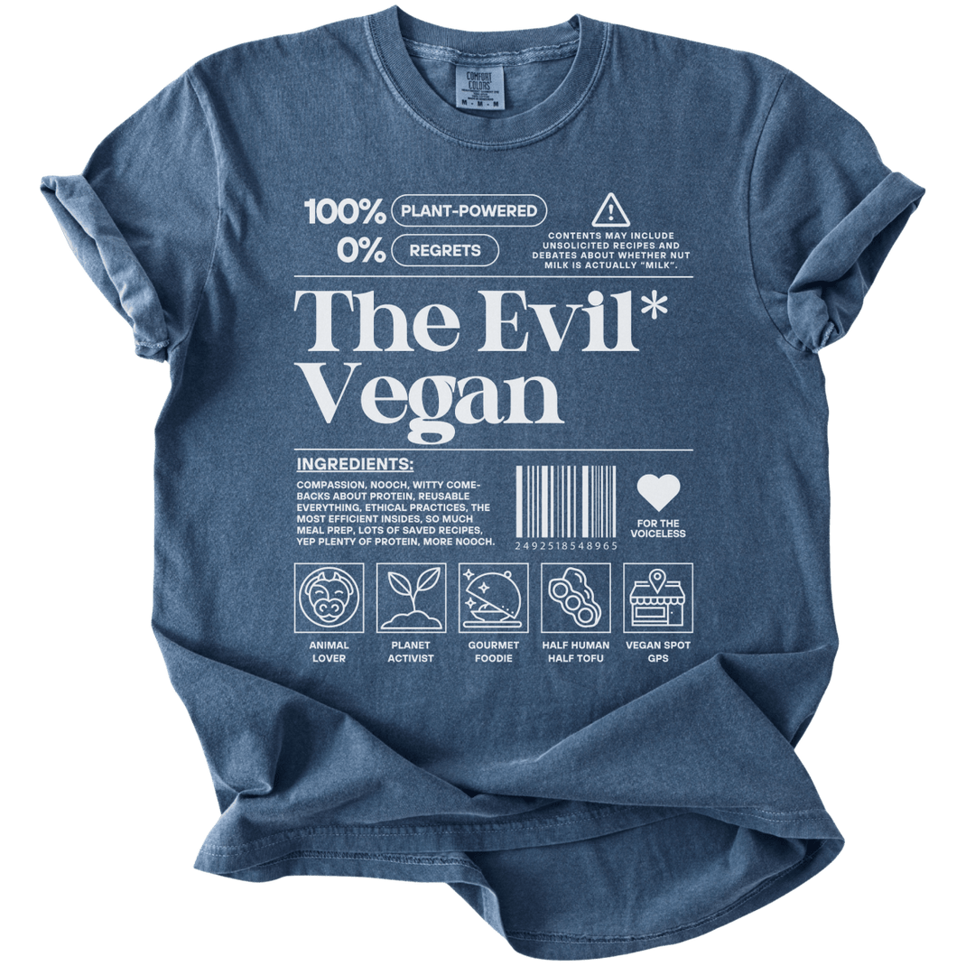 The Evil Vegan Nutrition Label Tee - The Rogue Petal Co. - T-Shirt