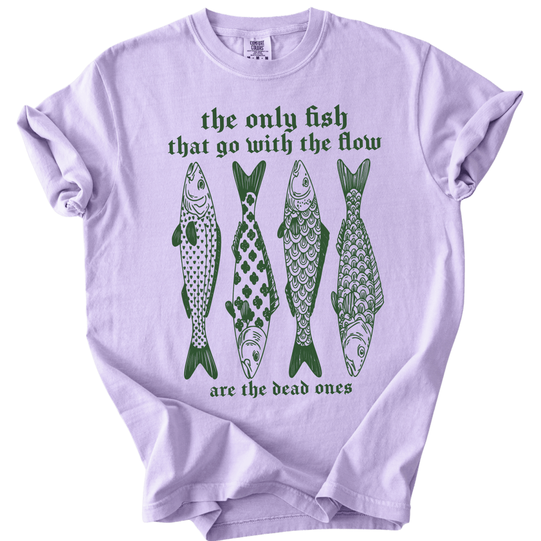 The Only Fish That Go With The Flow Tee - The Rogue Petal Co. - T-Shirt