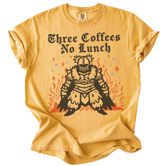 Three Coffees No Lunch Tee - The Rogue Petal Co. - T-Shirt