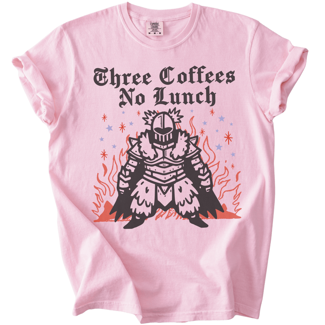 Three Coffees No Lunch Tee - The Rogue Petal Co. - T-Shirt