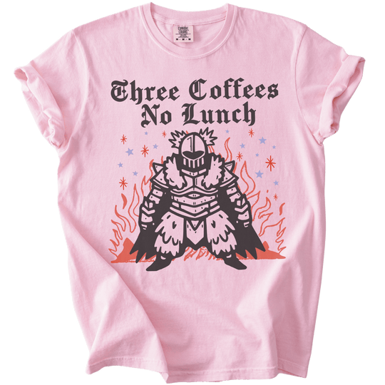 Three Coffees No Lunch Tee - The Rogue Petal Co. - T-Shirt