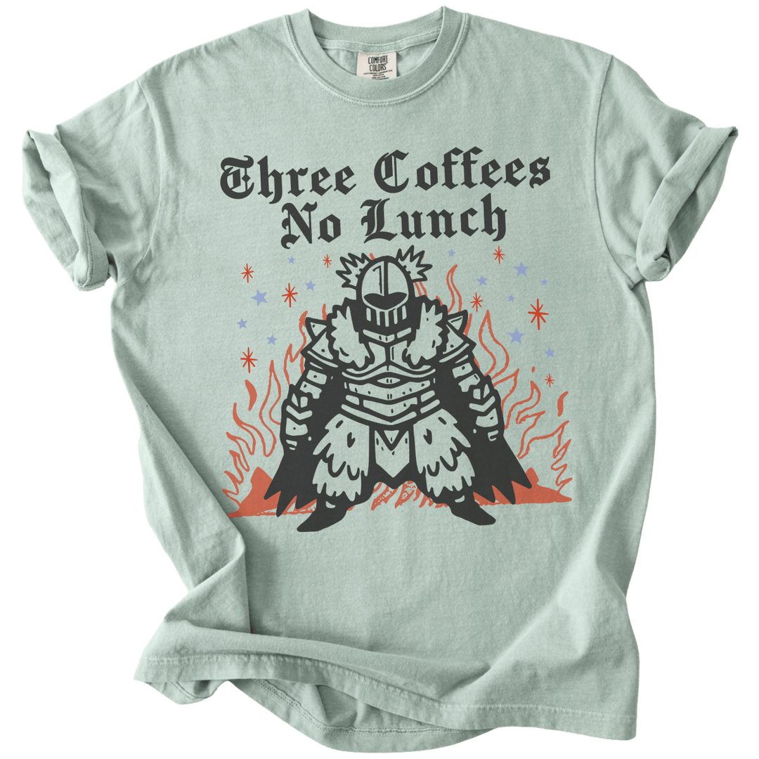 Three Coffees No Lunch Tee - The Rogue Petal Co. - T-Shirt